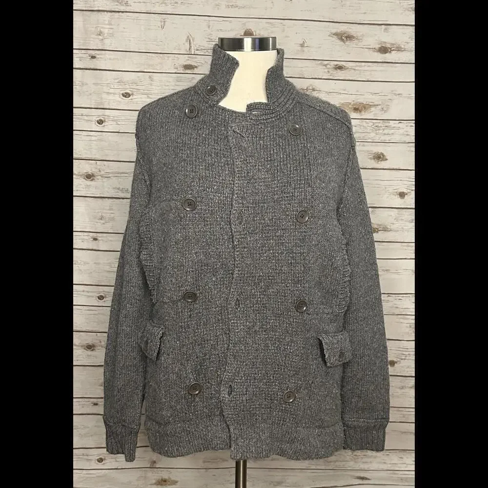 Banana Republic Heritage classic grey alpaca/wool sweater peacoat Size Large